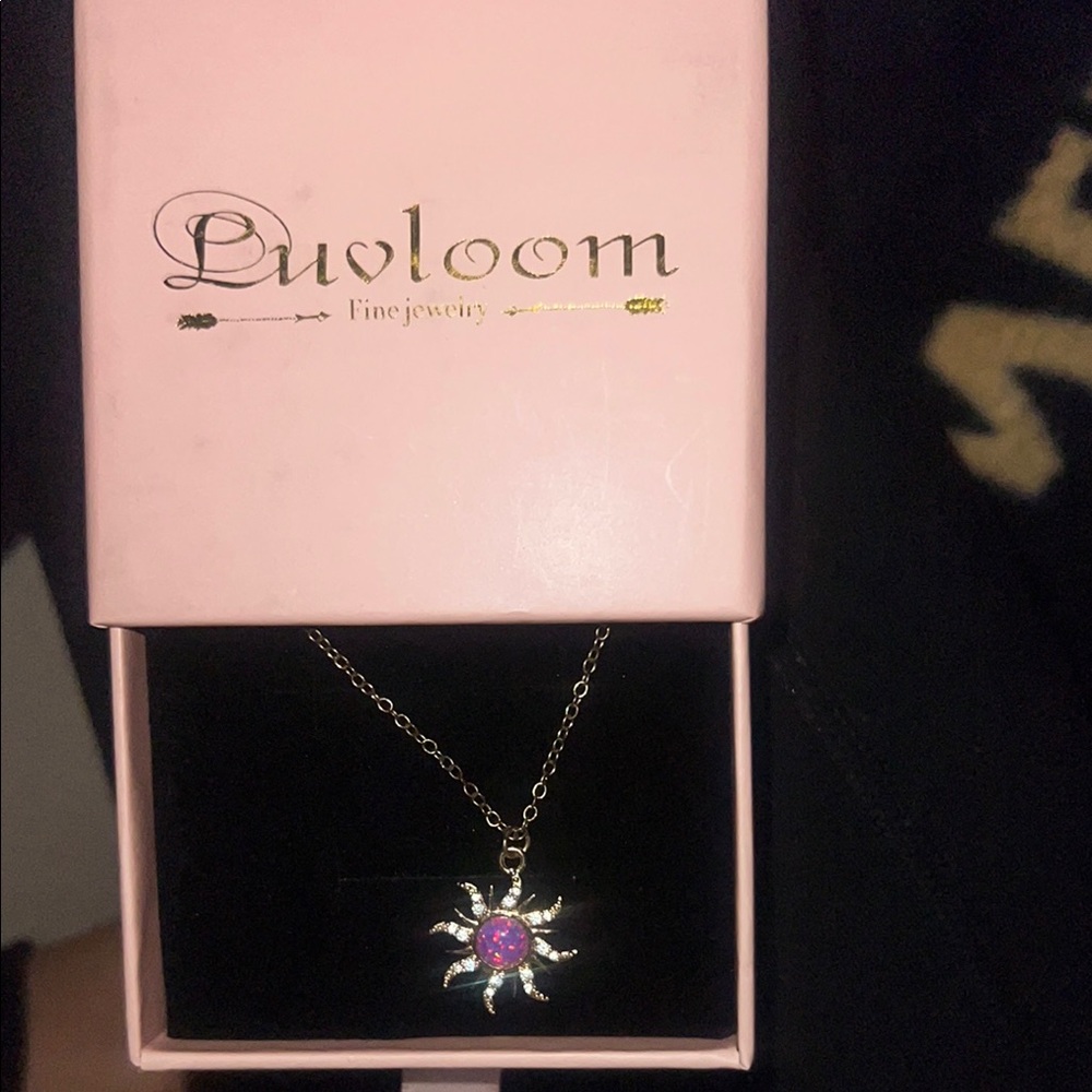 Purple Sun Pendant Necklace